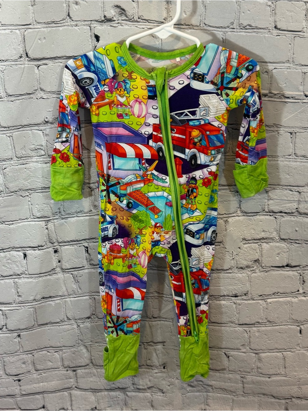 Sugar Swan Brick Babies Bamboo Zippie Romper